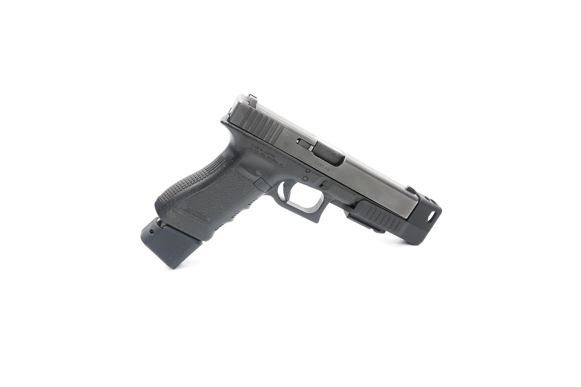 129.00. compensated glock stand off device w/rail 17/22/31. 